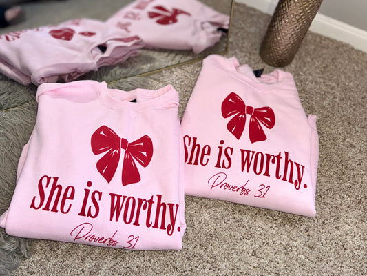 She Is Worthy— Crewneck