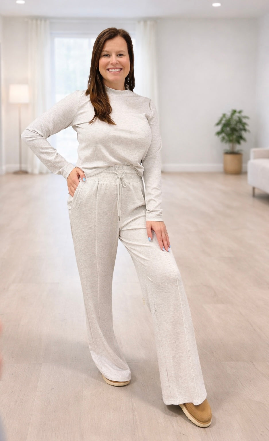 High Neck Set in Grey