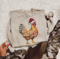 Faux Rhinestone Christmas Chicken Rooster Crew/ Tee