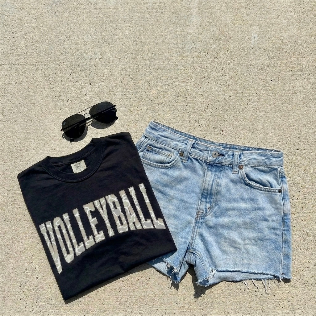 Duck Camo Volleyball Graphic Tee on Black