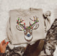 Faux Rhinestone Christmas Deer Crew/ Tee