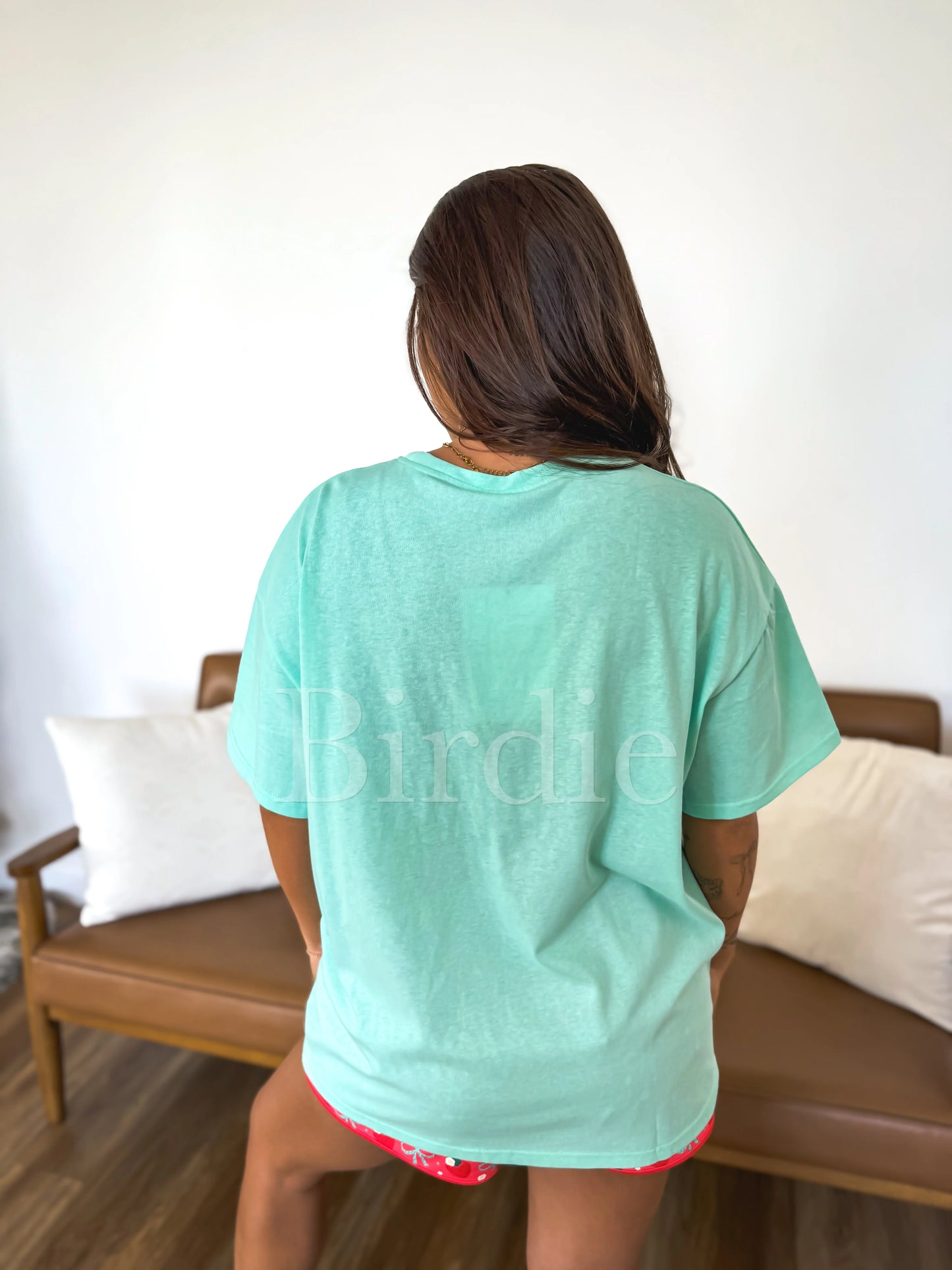 Birdie Relaxed Boyfriend Tee in Mint