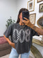 Boo Leopard Camo Checker Boxy Graphic Tee on Pepper *final sale*