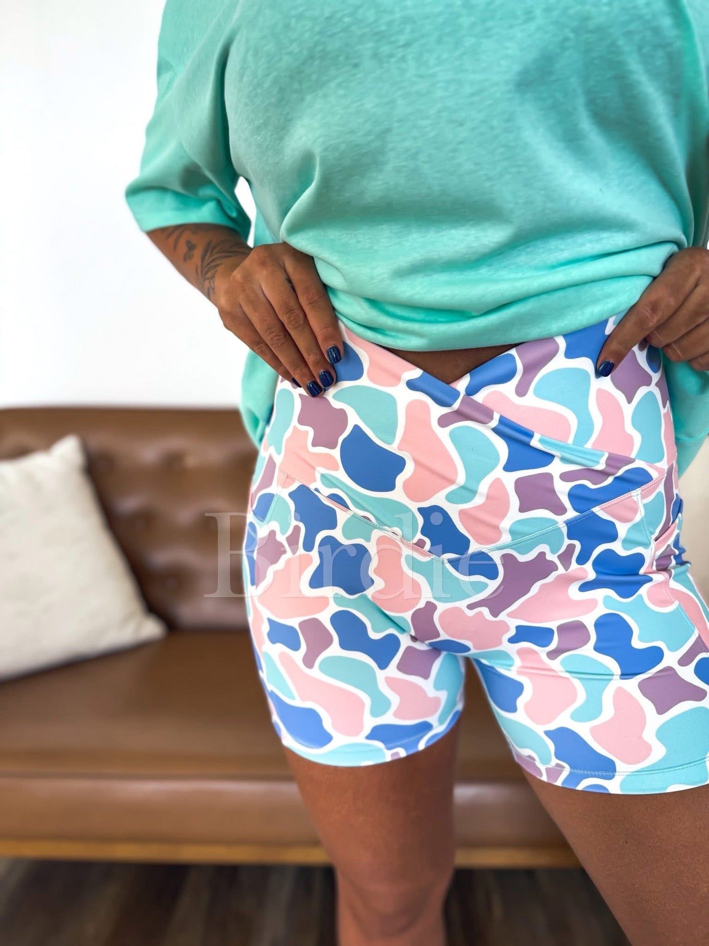 PREORDER Birdie Spring Duck Camo Crossover Biker Shorts