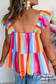 candy stripe peplum top🍭🌈