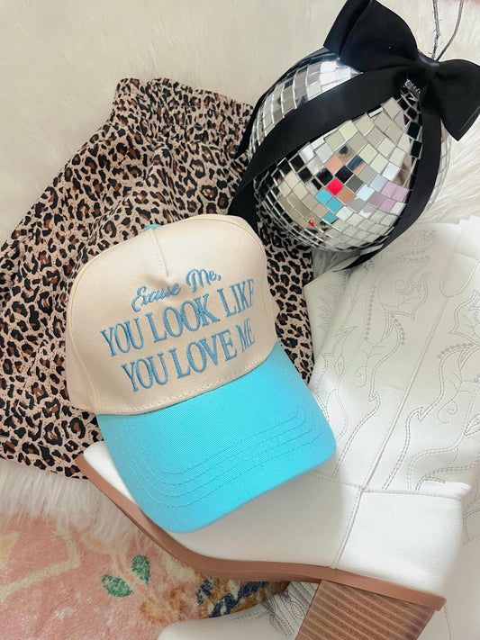 “you look like you love me” tiffany blue trucker hat 💘