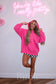 Birdie Hot Pink Let’s Be Happy Hoodie
