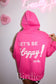 Birdie Hot Pink Let’s Be Happy Hoodie