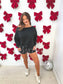 Birdie Off Shoulder Slouchy Pullover in Black