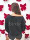 Birdie Off Shoulder Slouchy Pullover in Black