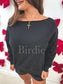 Birdie Off Shoulder Slouchy Pullover in Black