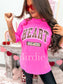 Leopard Heartbreaker Graphic Tee on Neon Pink