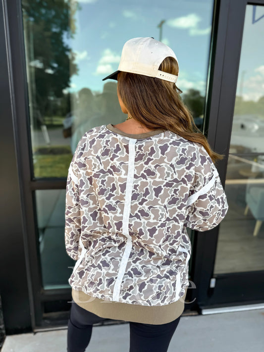 2ND CUT ★PRE-ORDER Birdie Double Front Slit Pullover In Duck Camo★