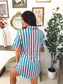 PREORDER Birdie Tee Sleep Dress in Green and Pink Stripes