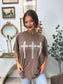 3 Crosses Graphic Tee on Espresso *final sale*