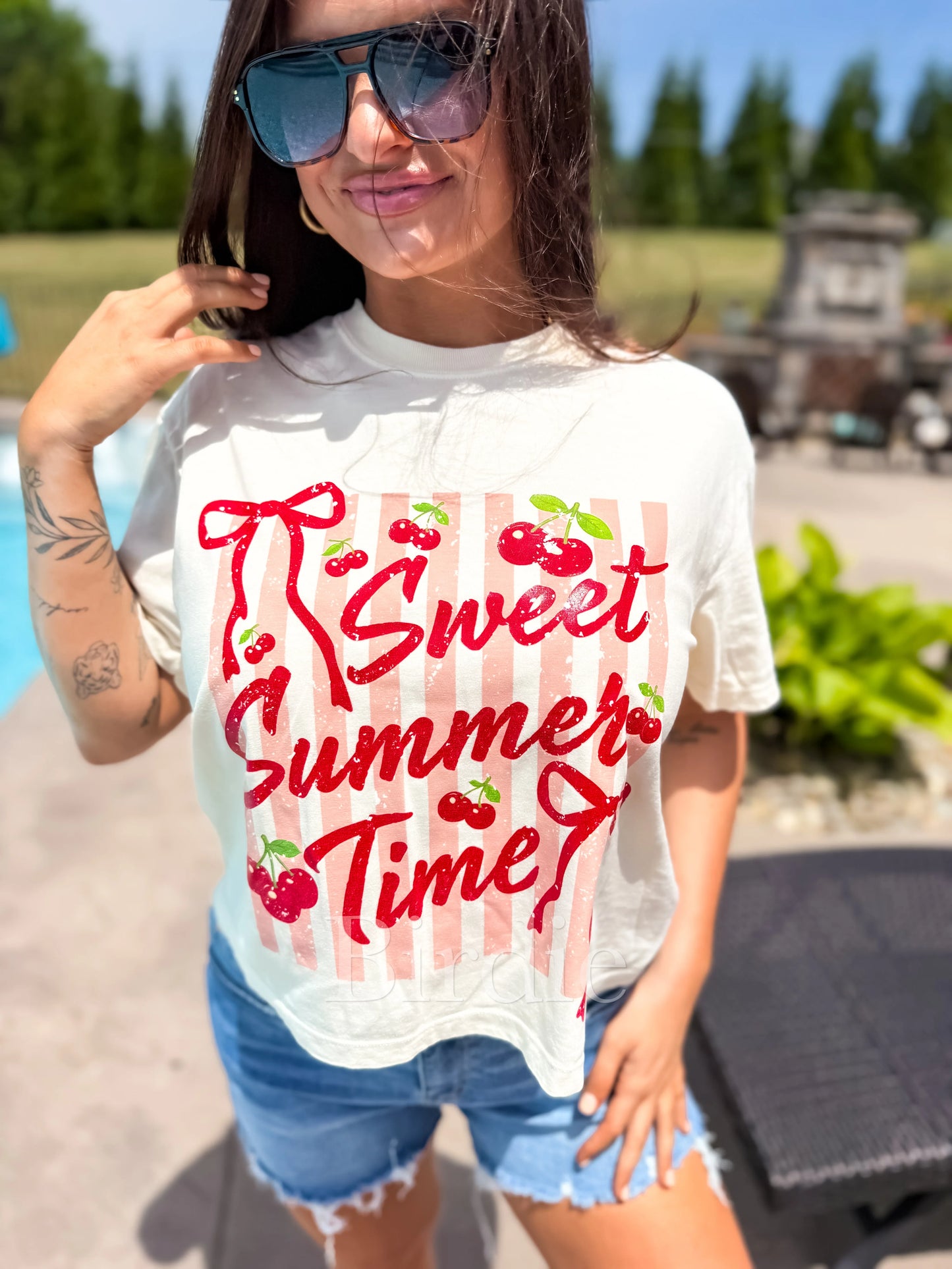 Sweet Summertime Boxy Graphic Tee on Ivory