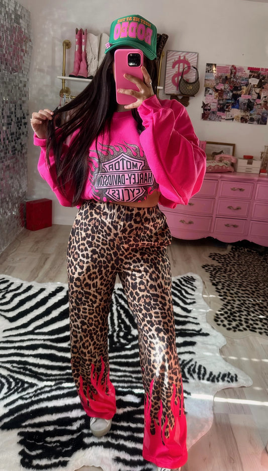 PREORDER Exclusive Pink Flame Leopard Pants *closes 1/14*