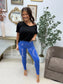 Birdie Athletic Leggings in Sonic Blue