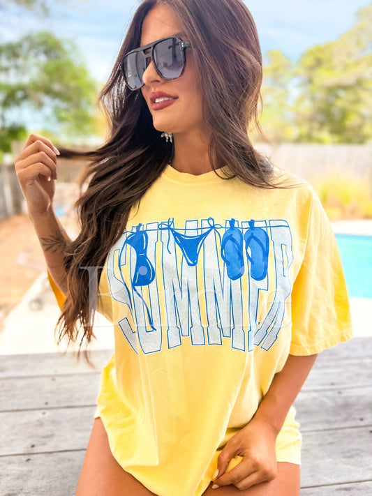 Summer Blues Graphic Tee on Butter