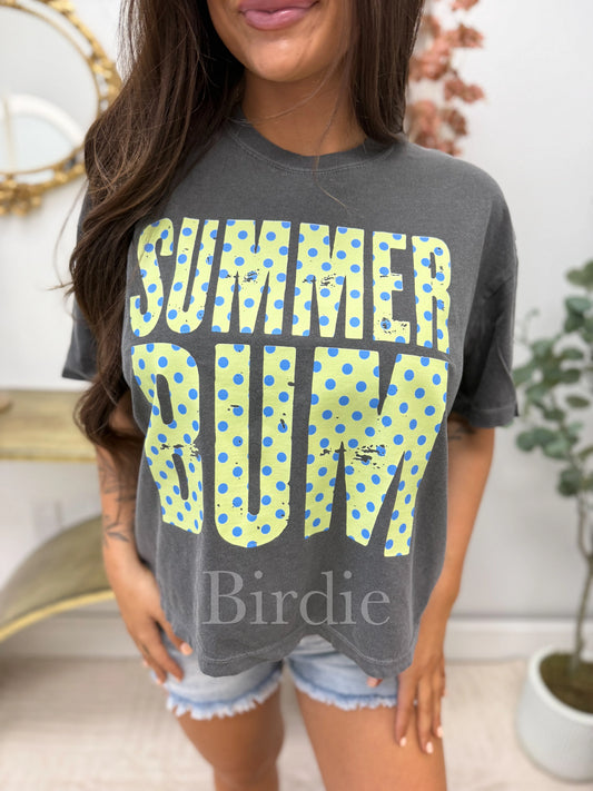 Polka Dot Summer Bum Boxy Graphic Tee on Pepper