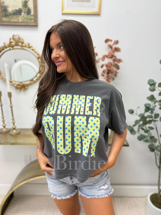 Polka Dot Summer Bum Boxy Graphic Tee on Pepper
