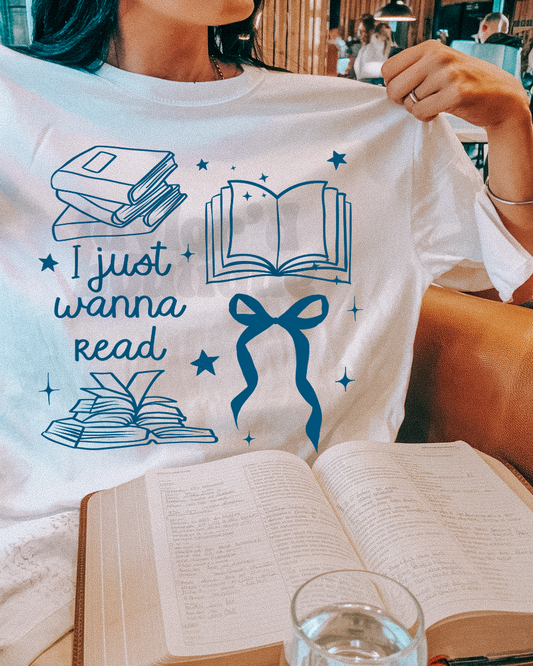 📖☕️ I Just Wanna Read Tee/ Crew