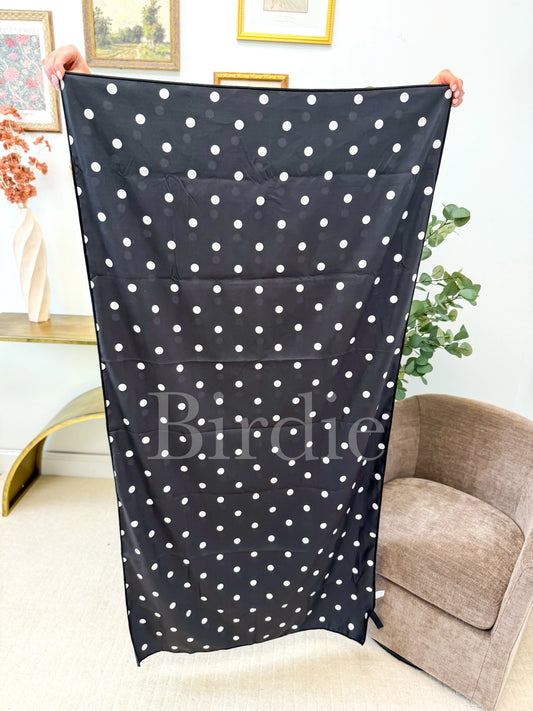 PREORDER Birdie Quick Dry Towel in Black & White Polka Dot