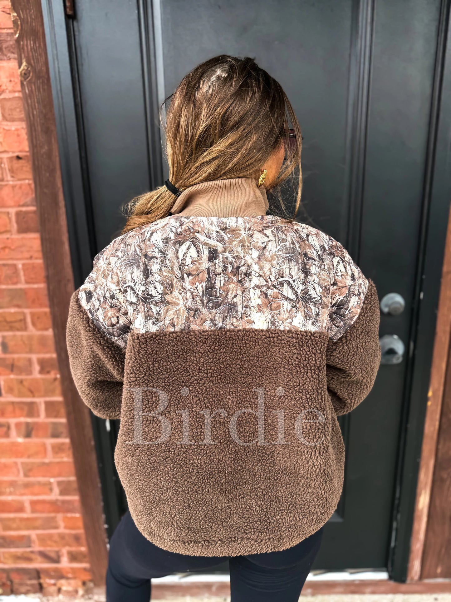 PRE-ORDER Birdie Wilderness Sherpa Jacket In Gray & Brown