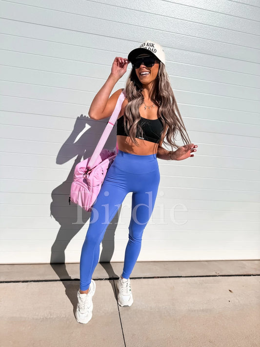 Birdie Athletic Leggings in Sonic Blue