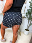 PREORDER Birdie Active Shorts in Black with White Polka Dots