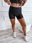 Birdie Black Biker Shorts with Dark Camo
