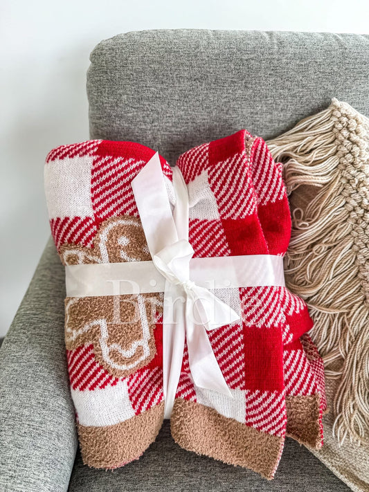 PRE-ORDER Birdie Gingerbread Plaid Blanket