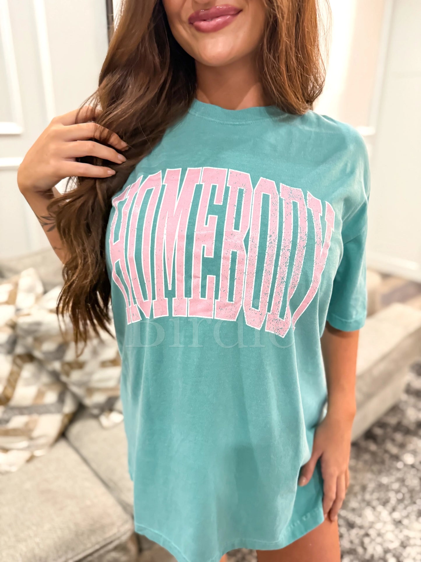 Homebody Graphic Tee on Seafoam
