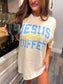 Jesus & Coffee Polka Dot Graphic Tee on Ivory