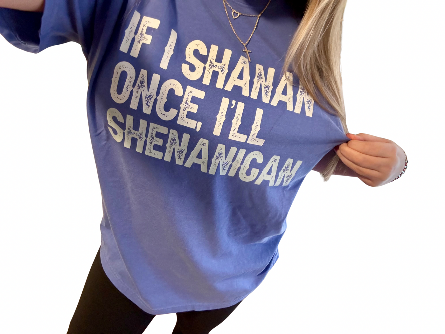 Shenanigans Graphic Tee on Flo Blue