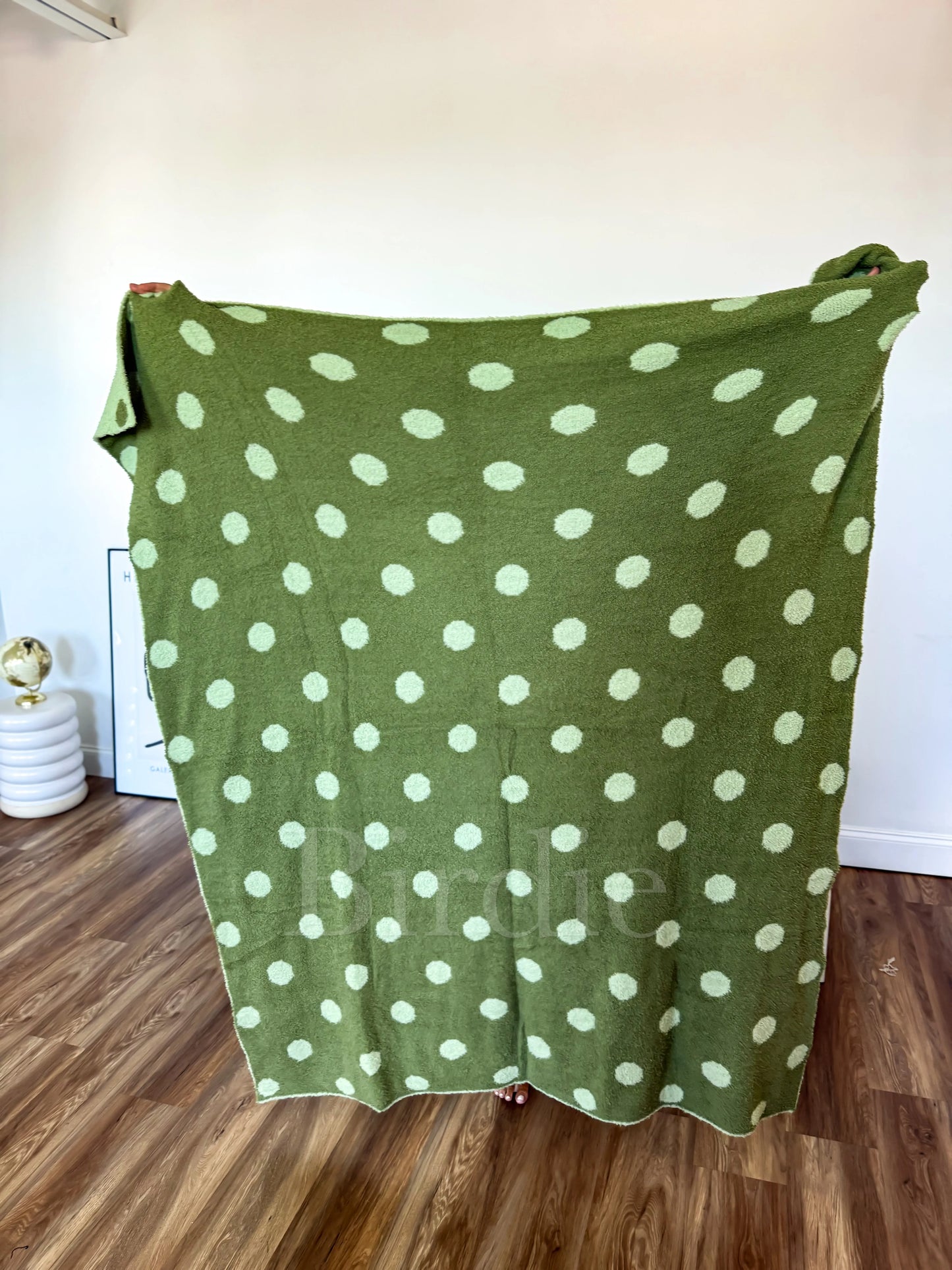 PREORDER Birdie Reversible Blanket in Pistachio Dot