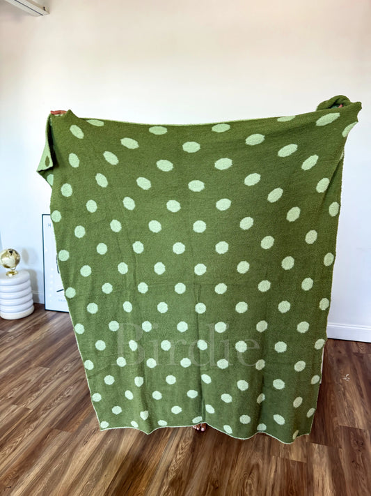 PREORDER Birdie Reversible Blanket in Pistachio Dot