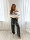 PRE-ORDER Birdie Luxe Lounge Wide Leg Sweats In Light Gray & Charcoal
