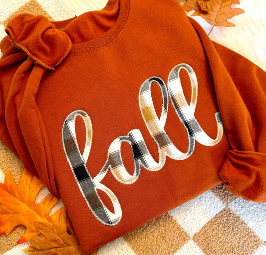 PREORDER Fall Cursive Embroidered Appliqué Crew/ Tee