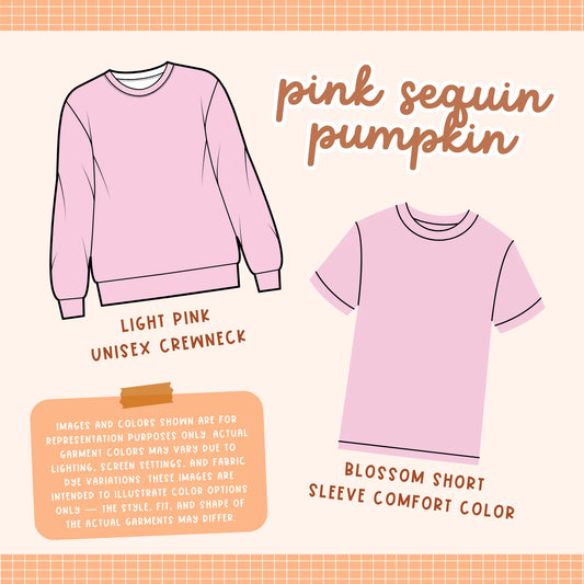 PREORDER Pink Sequin Embroidered Appliqué Crew/ Tee