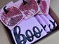 PREORDER Pink Sequin Embroidered Appliqué Crew/ Tee