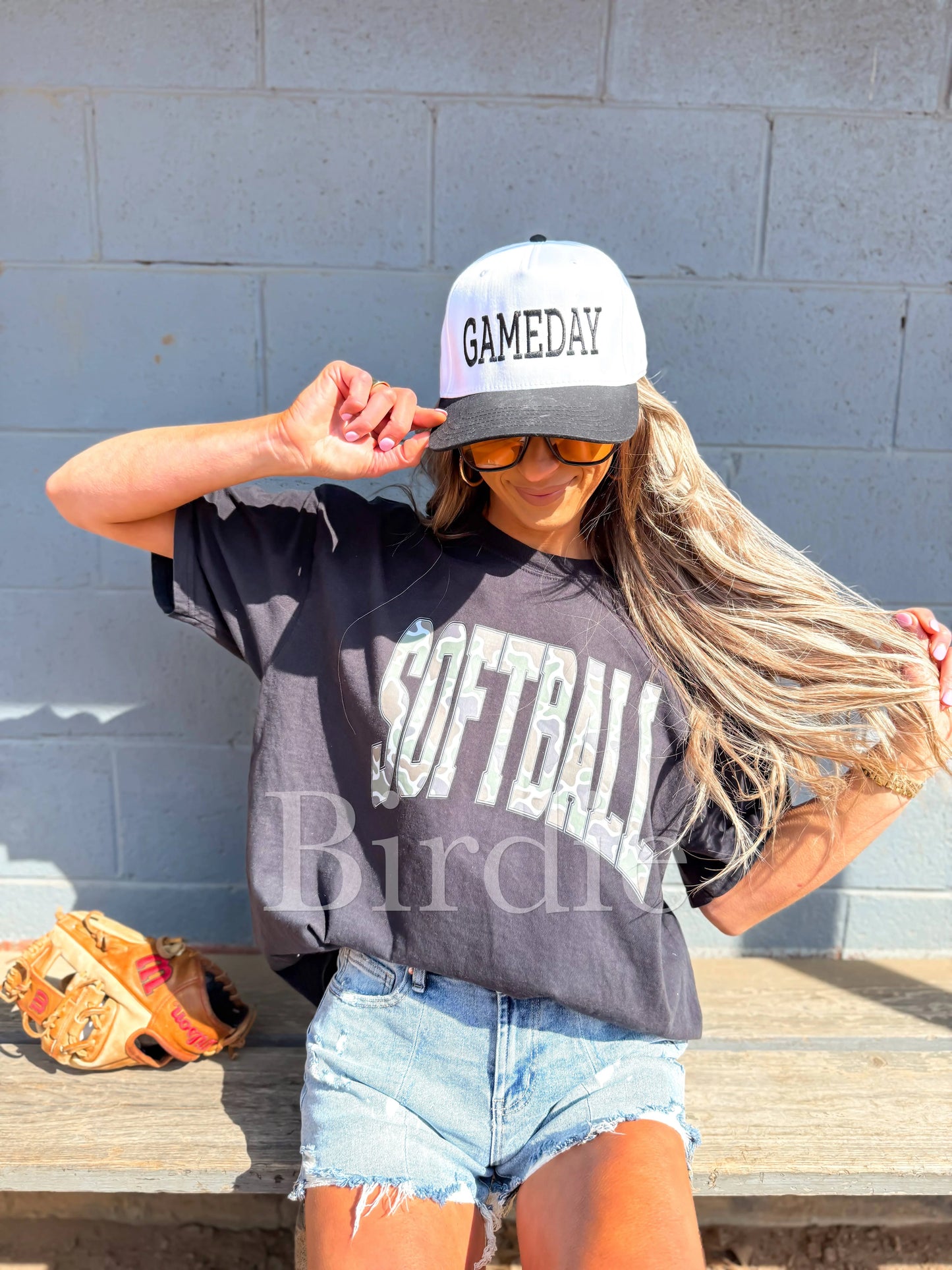 Duck Camo Softball Graphic Tee on Black