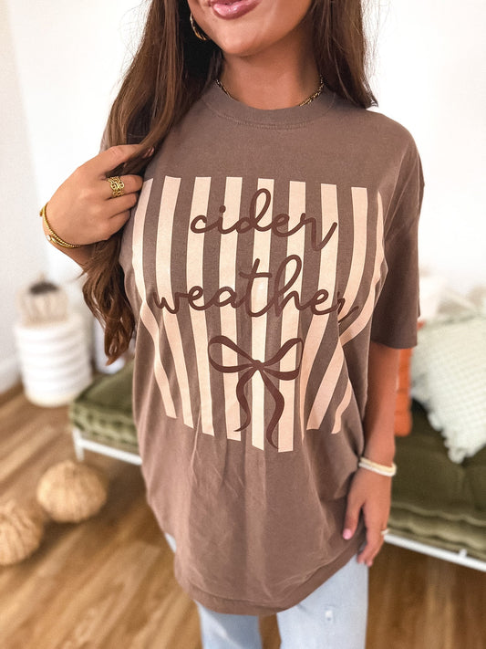 Cider Weather Graphic Tee on Espresso *final sale*