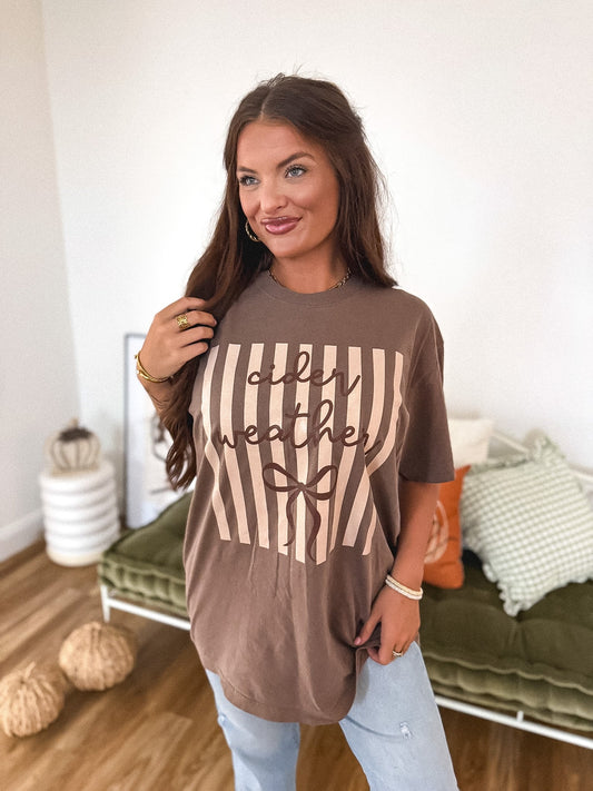 Cider Weather Graphic Tee on Espresso *final sale*
