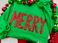PREORDER Merry Red Sequin Embroidered/ Appliqué Tee/ Crew