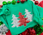 PREORDER Red & Silver Christmas Tree Trio Embroidered/ Appliqué Tee/ Crew