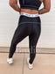 Birdie Gloss Stripe Performance Leggings in Black