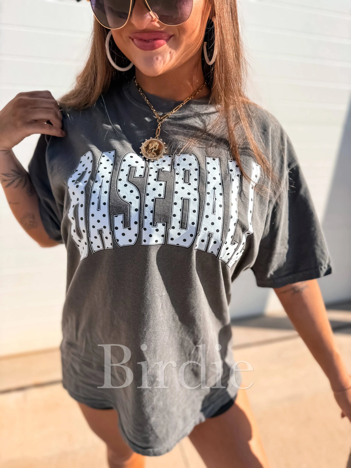 Baseball Polka Dot Graphic Tee on Pepper