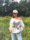 Faux Rhinestone Duck Off Shoulder Graphic Crewneck on Sand *final sale*