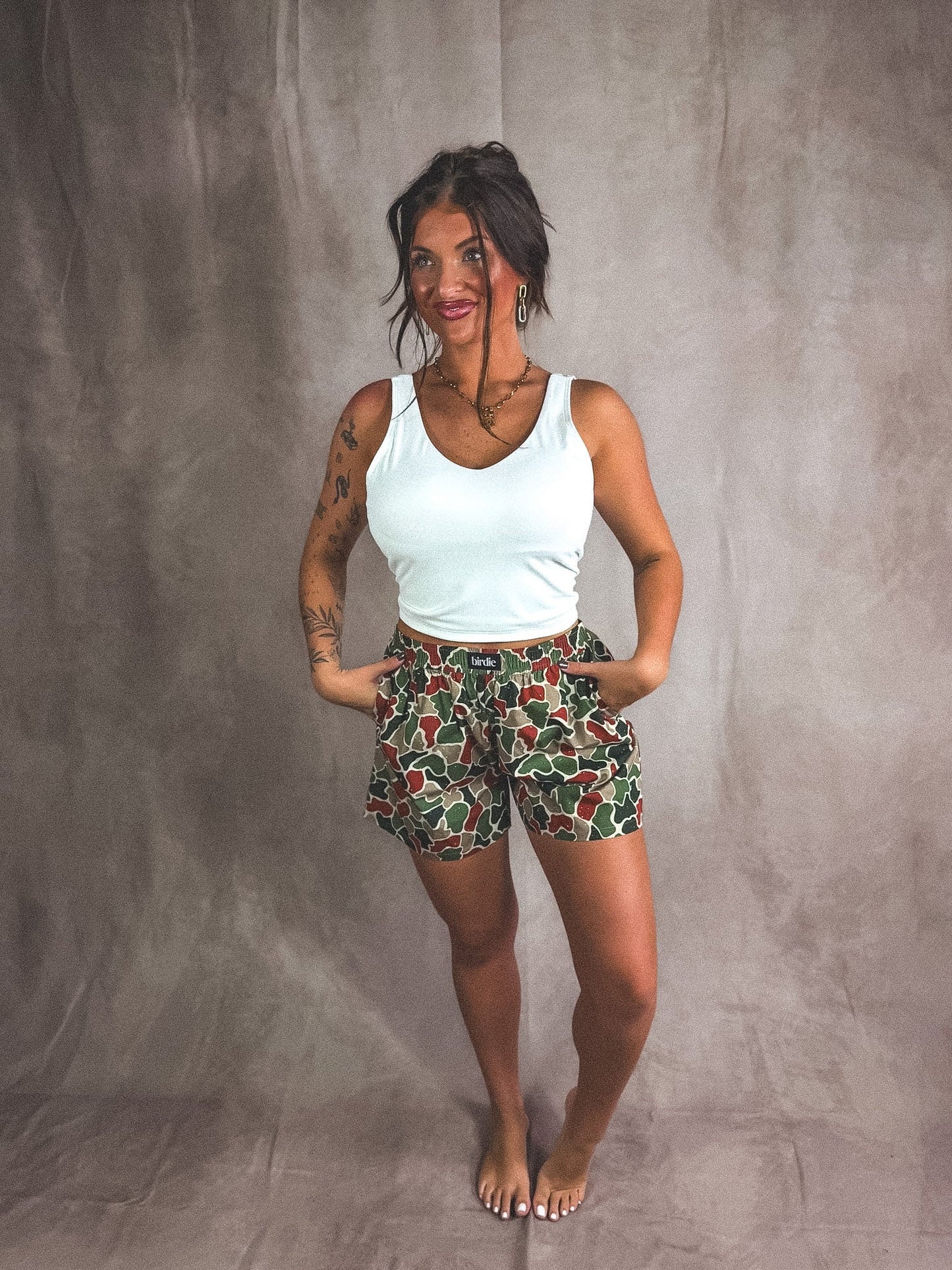 PREORDER Birdie Boxer Shorts in Mistletoe Marsh Duck Camo